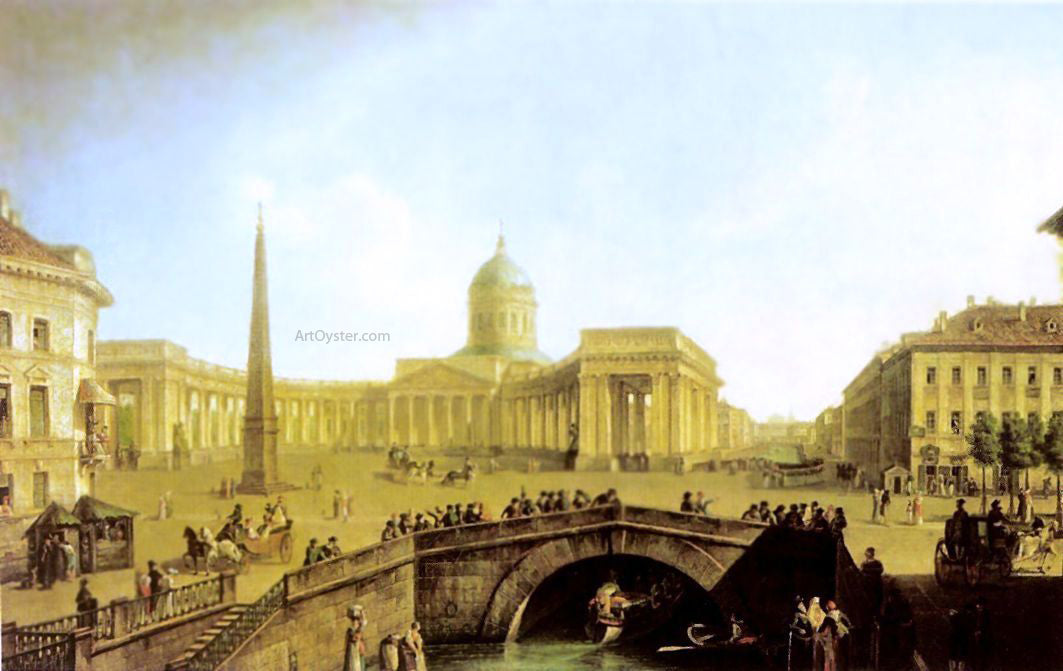 Fedor Yakovlevich Alekseev View of the Kazan Cathedral in St. Petersburg - Hand Painted Oil Painting