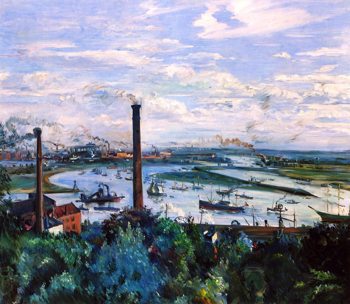 Lovis Corinth View of the Kohlbrand, Hamburg - Hand Painted Oil Painting