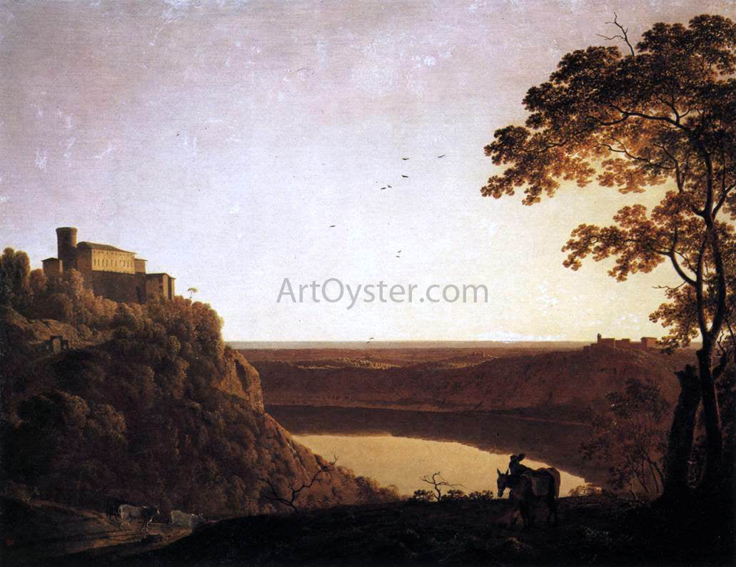  Joseph Wright View of the Lake of Nemi - Hand Painted Oil Painting