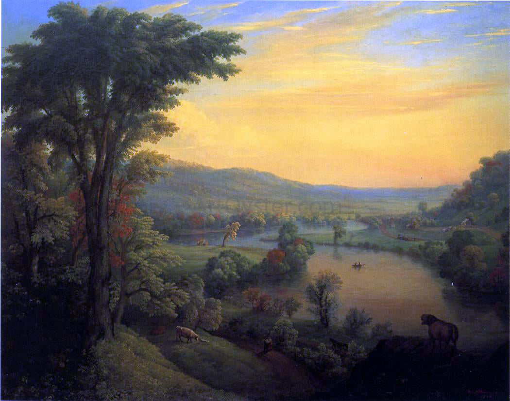Manneville D Brown View of the Mohawk near Little Falls - Hand Painted Oil Painting