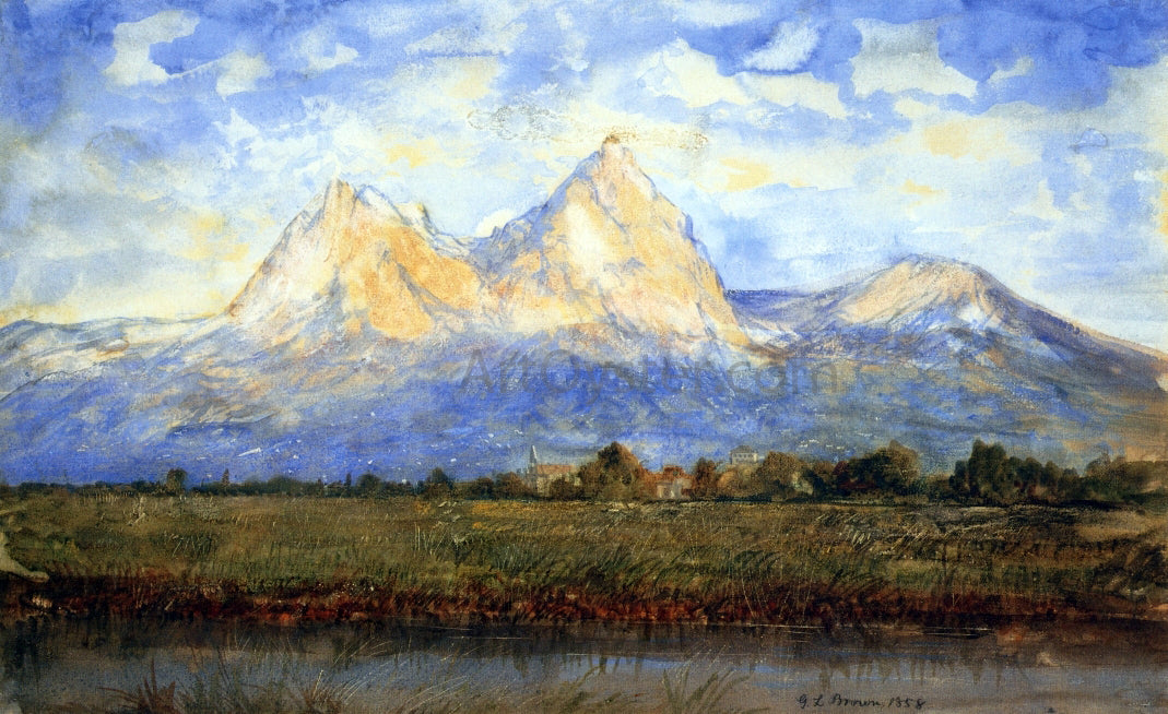 George Loring Brown View of the Mythens near Schwys - Hand Painted Oil Painting