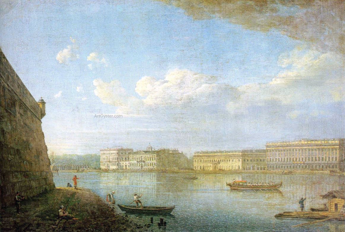 Fedor Yakovlevich Alekseev View of the Palace Sea - Front from the Fortress of St. Peter and Paul - Hand Painted Oil Painting
