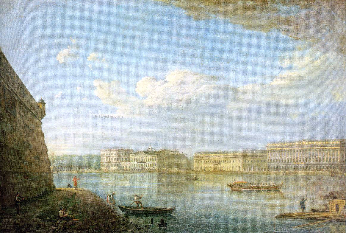 Fedor Yakovlevich Alekseev View of the Palace Sea - Front from the Fortress of St. Peter and Paul - Hand Painted Oil Painting