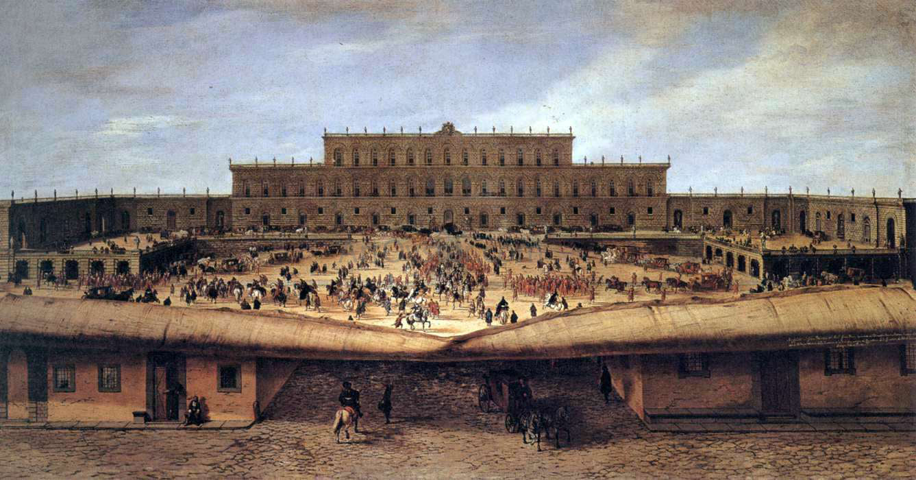 Pandolfo Reschi View of the Palazzo Pitti - Hand Painted Oil Painting