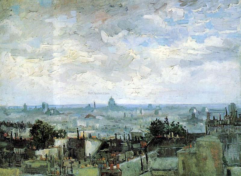 Vincent Van Gogh View of the Roofs of Paris - Hand Painted Oil Painting