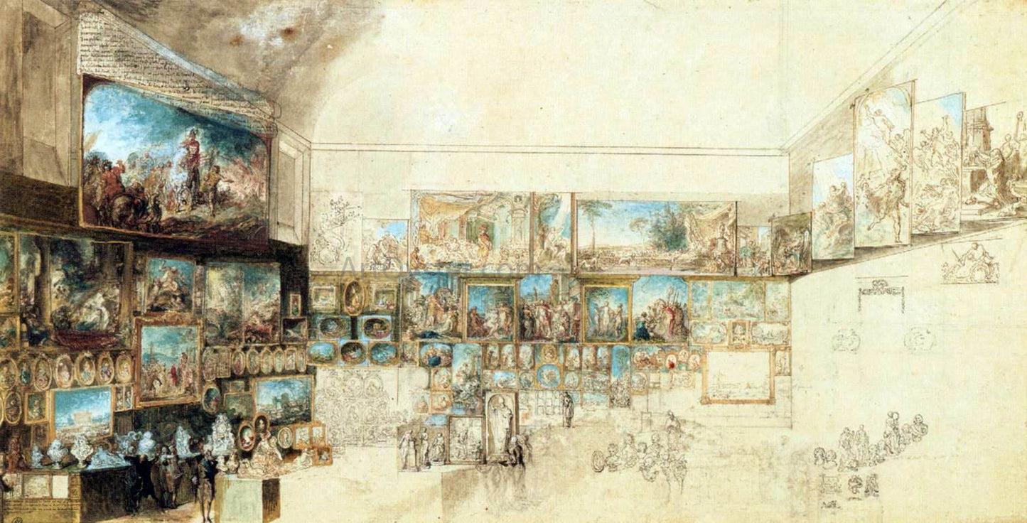 Gabriel De Saint-Aubin View of the Salon of 1765 - Hand Painted Oil Painting