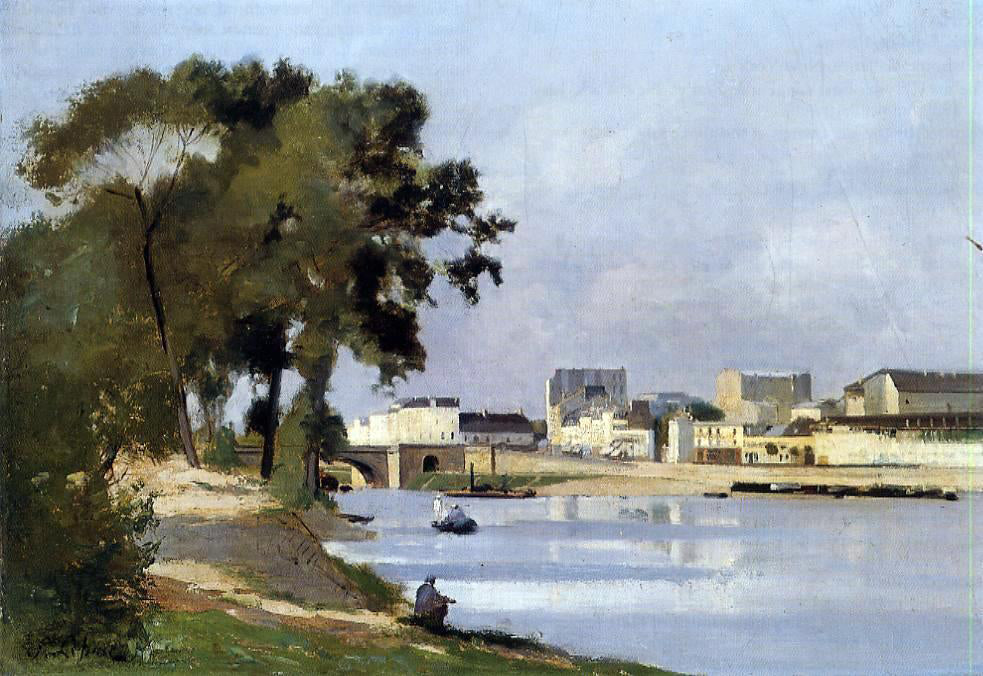 Stanislas Lepine View of the Seine - Hand Painted Oil Painting