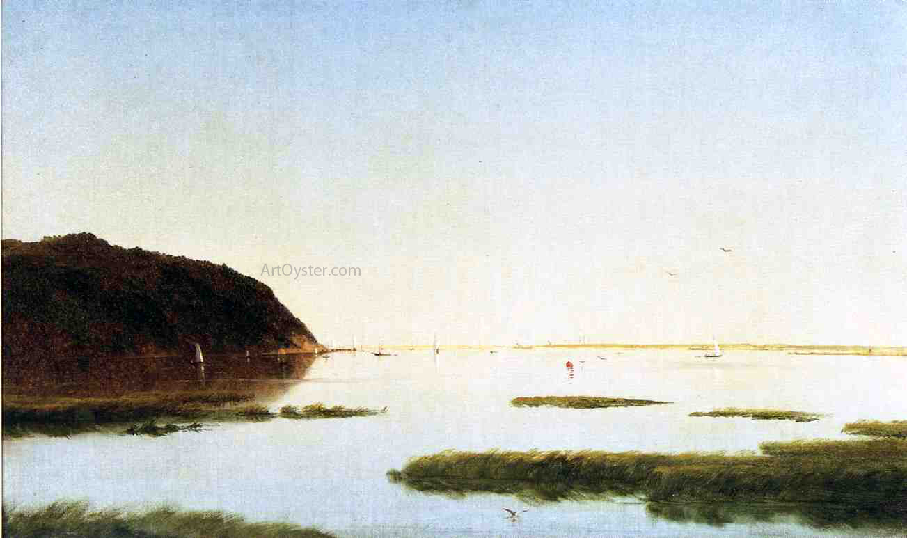  John Frederick Kensett View of the Shrewsbury River - Hand Painted Oil Painting
