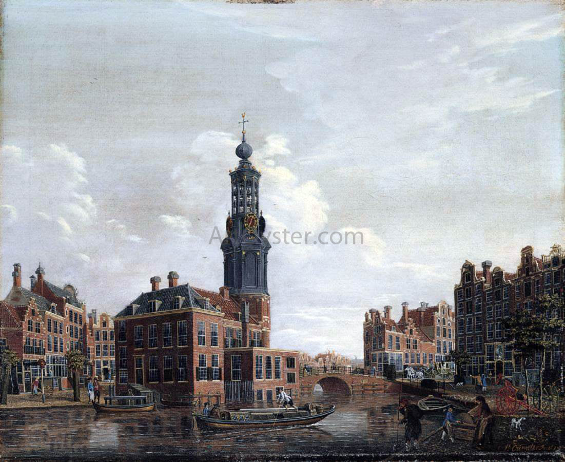  Isaak Ouwater View of the Singel with the Munttoren in Amsterdam - Hand Painted Oil Painting