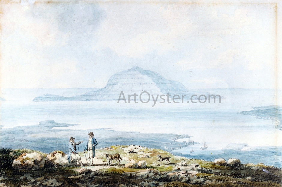 Edward Dayes View of the Town of Thorshaven and the Harbour of Frederickswaag, Faroe Islands - Hand Painted Oil Painting