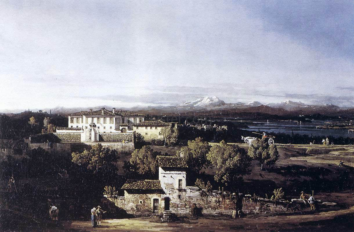 Bernardo Bellotto View of the Villa Cagnola at Gazzada near Varese - Hand Painted Oil Painting