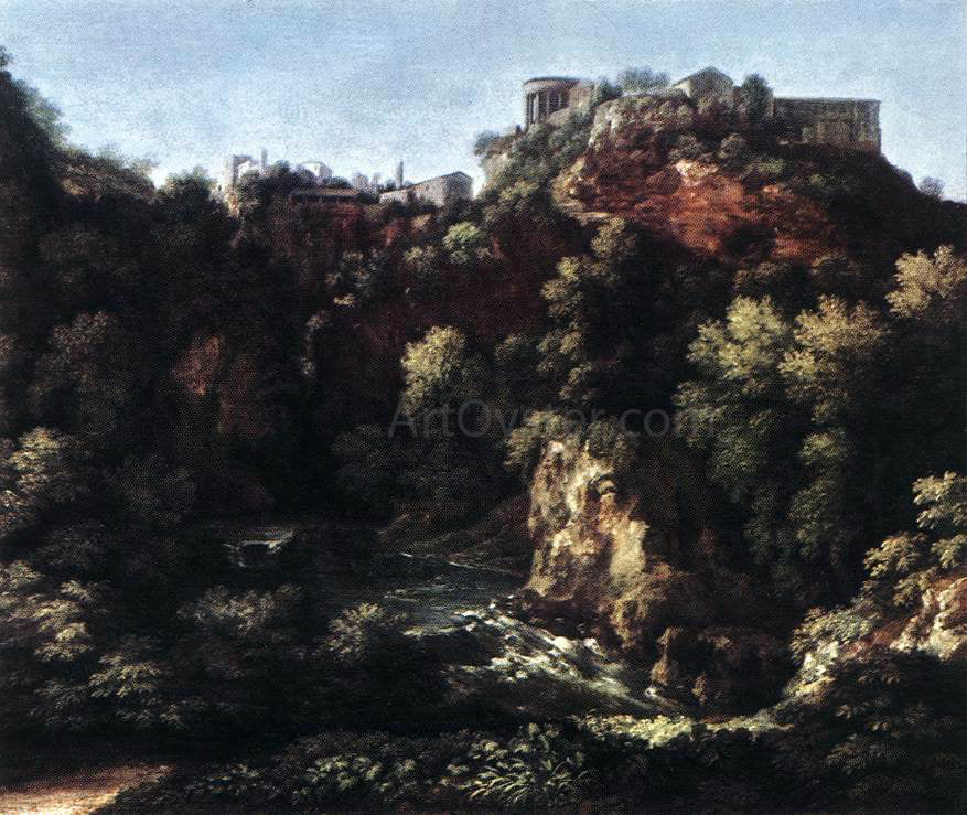 Gaspard Dughet View of Tivoli - Hand Painted Oil Painting