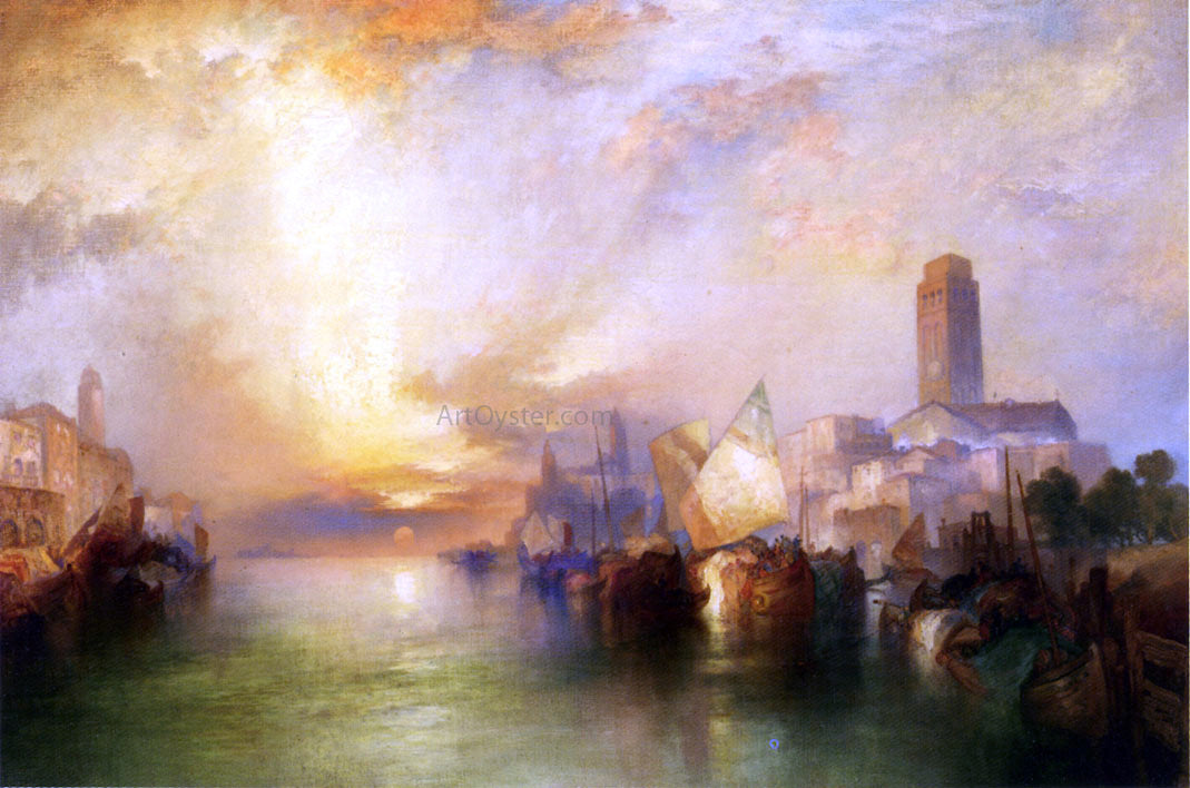  Thomas Moran View of Venice - Hand Painted Oil Painting