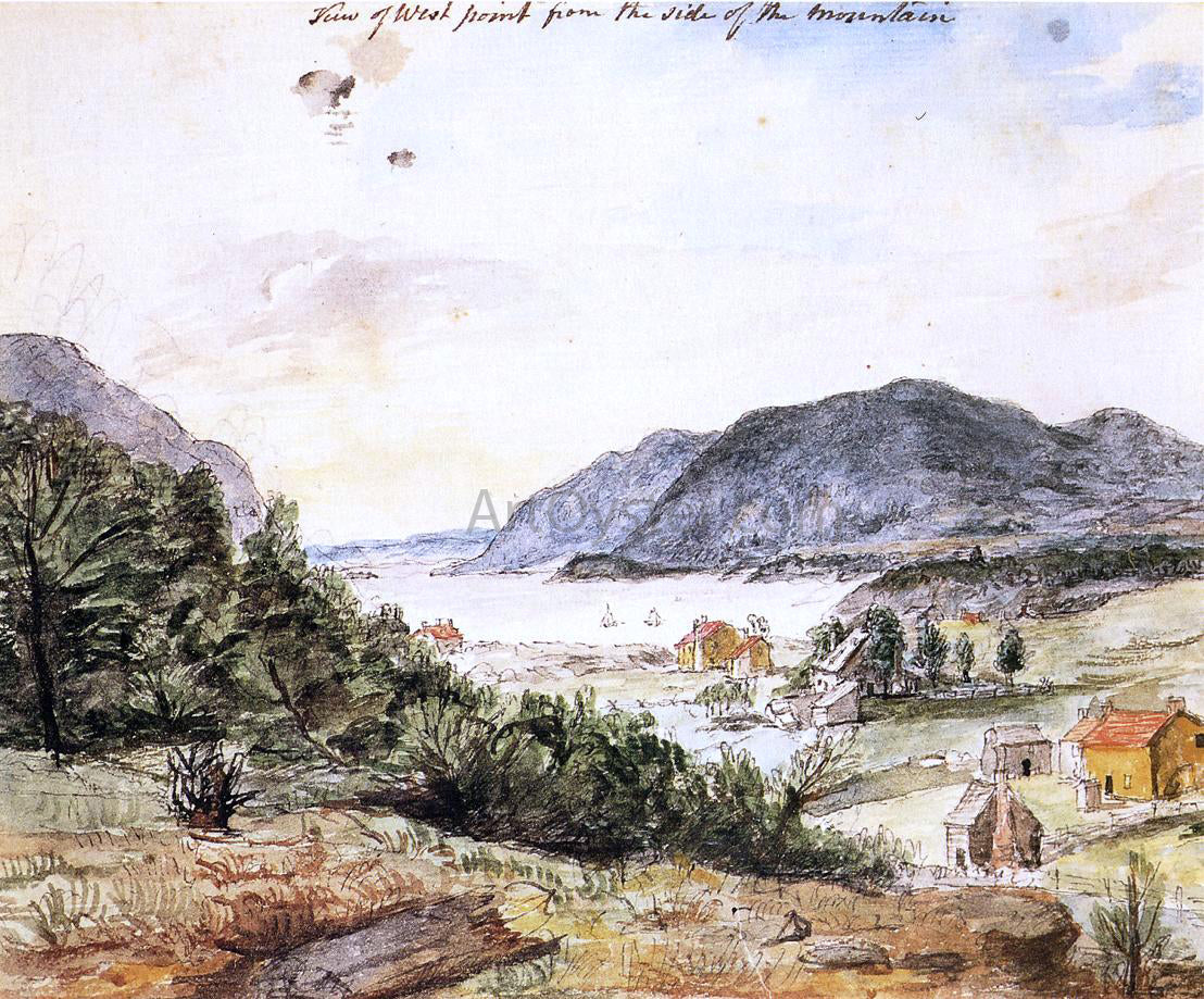 Charles Willson Peale View of West Point from the Side of the Mountain - Hand Painted Oil Painting