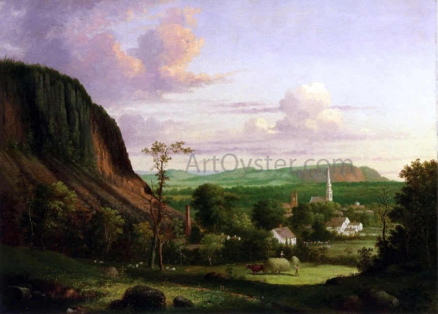 George Henry Durrie View of Westville - Hand Painted Oil Painting
