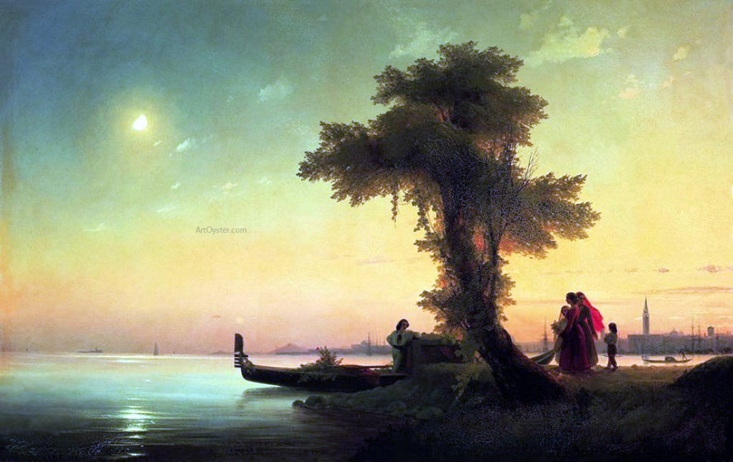 Ivan Constantinovich Aivazovsky View on Lagoon of Venice - Hand Painted Oil Painting