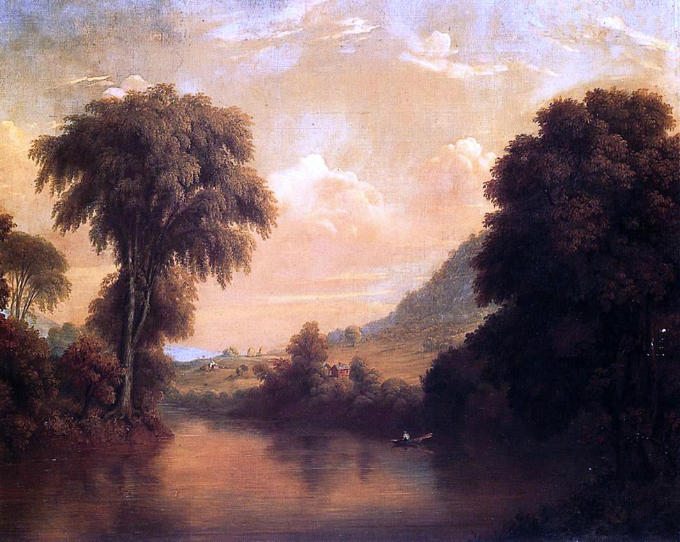 Manneville D Brown View on Mohawk from Morris' Bridge - Hand Painted Oil Painting