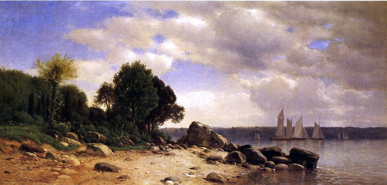 Jr. Samuel Colman View on the Hudson - Hand Painted Oil Painting