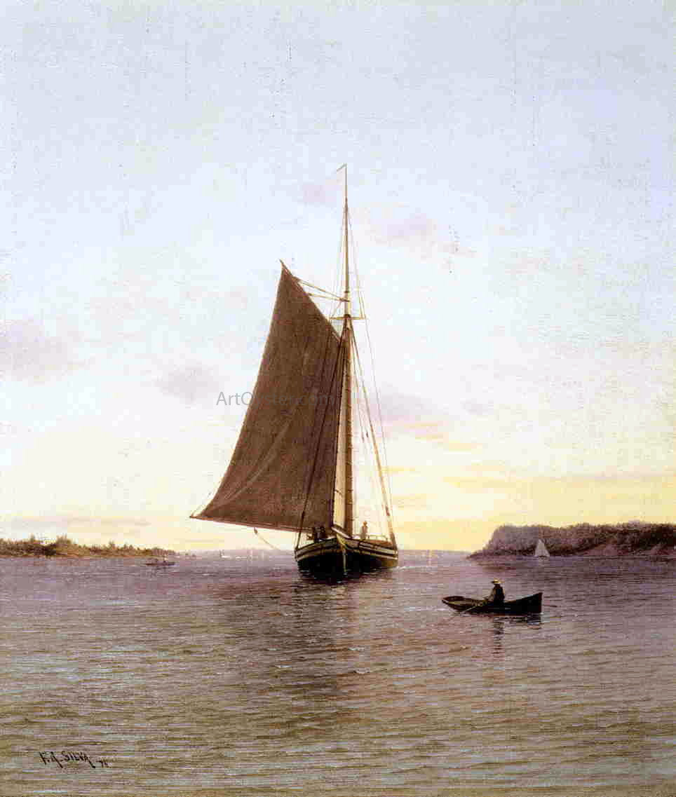 Francis A Silva View on the Hudson River - Hand Painted Oil Painting
