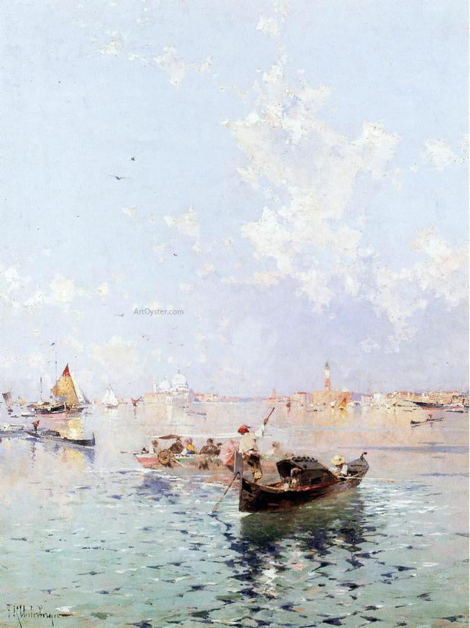 Franz Richard Unterberger View to Saint Mark's Square, Venice - Hand Painted Oil Painting