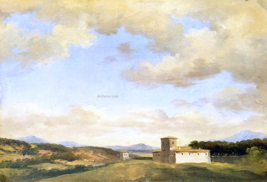 Pierre-Henri De Valenciennes Villa near Rome - Hand Painted Oil Painting