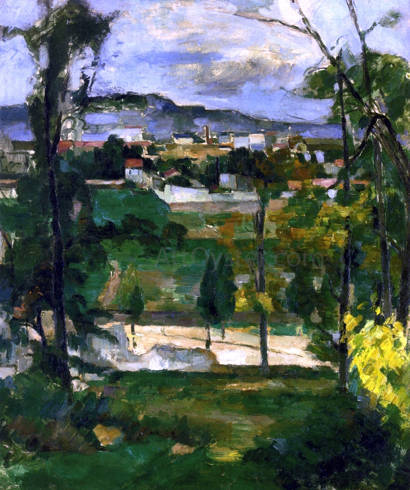 Paul Cezanne Village behind Trees, Ile de France - Hand Painted Oil Painting