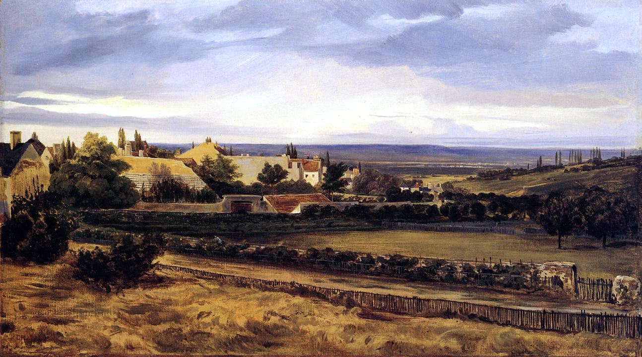 Theodore Rousseau Village in a Valley - Hand Painted Oil Painting