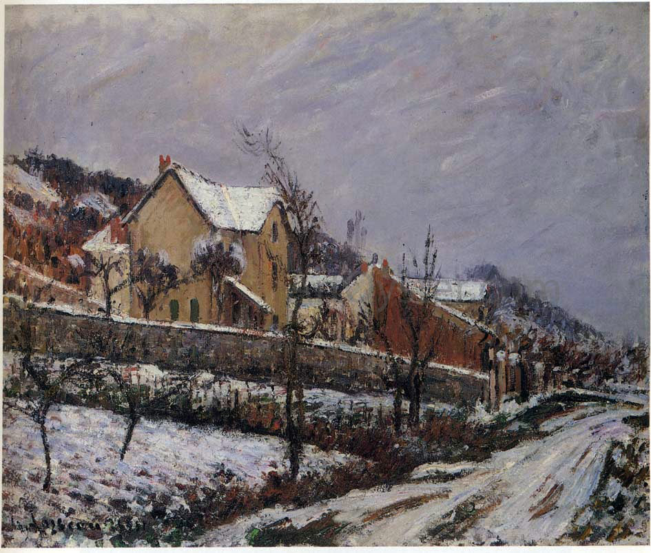 Gustave Loiseau Village in Snow - Hand Painted Oil Painting