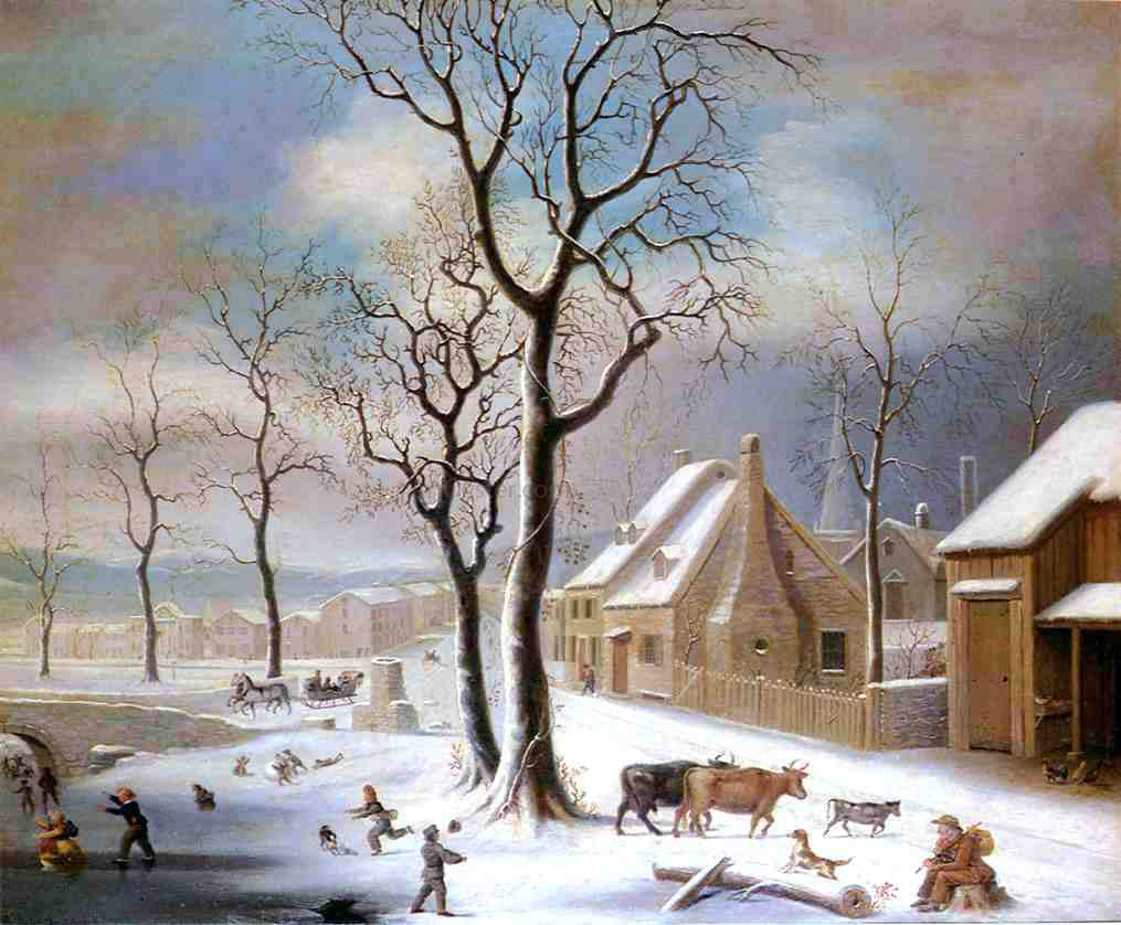 Robert Street Village in Winter - Hand Painted Oil Painting