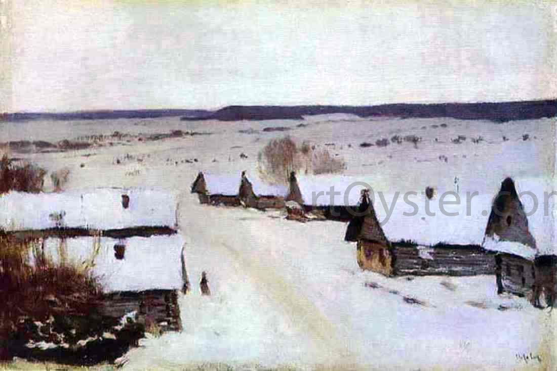 Isaac Ilich Levitan Village in Winter - Hand Painted Oil Painting