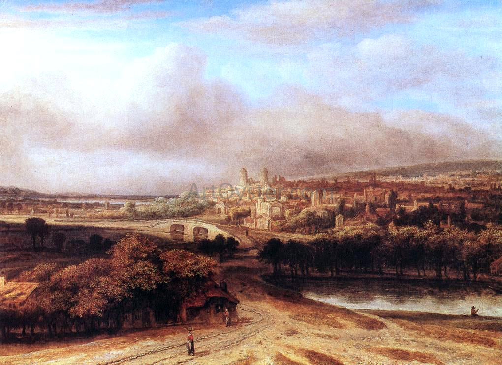 Philips Koninck Village on a Hill - Hand Painted Oil Painting