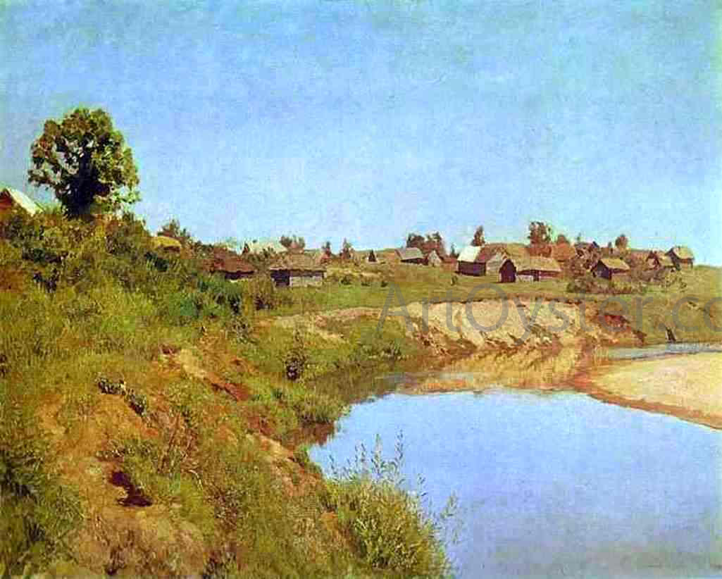 Isaac Ilich Levitan Village on the Bank of a River - Hand Painted Oil Painting