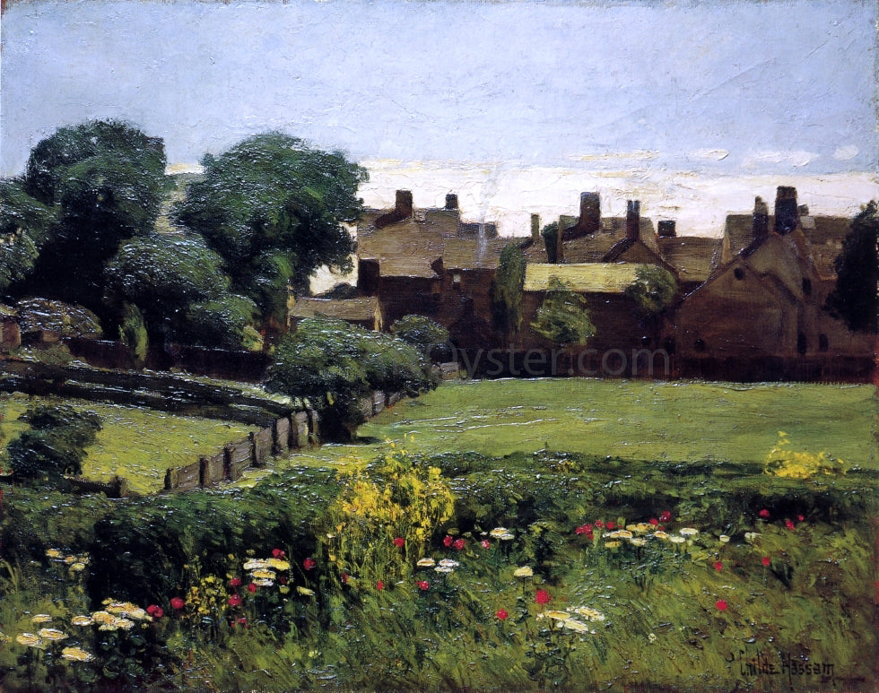 Frederick Childe Hassam Village Scene - Hand Painted Oil Painting