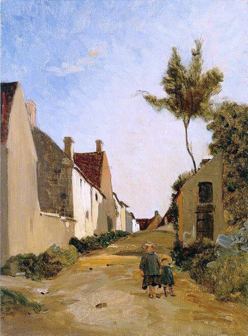 Jean Frederic Bazille Village Street (also known as Chailly) - Hand Painted Oil Painting