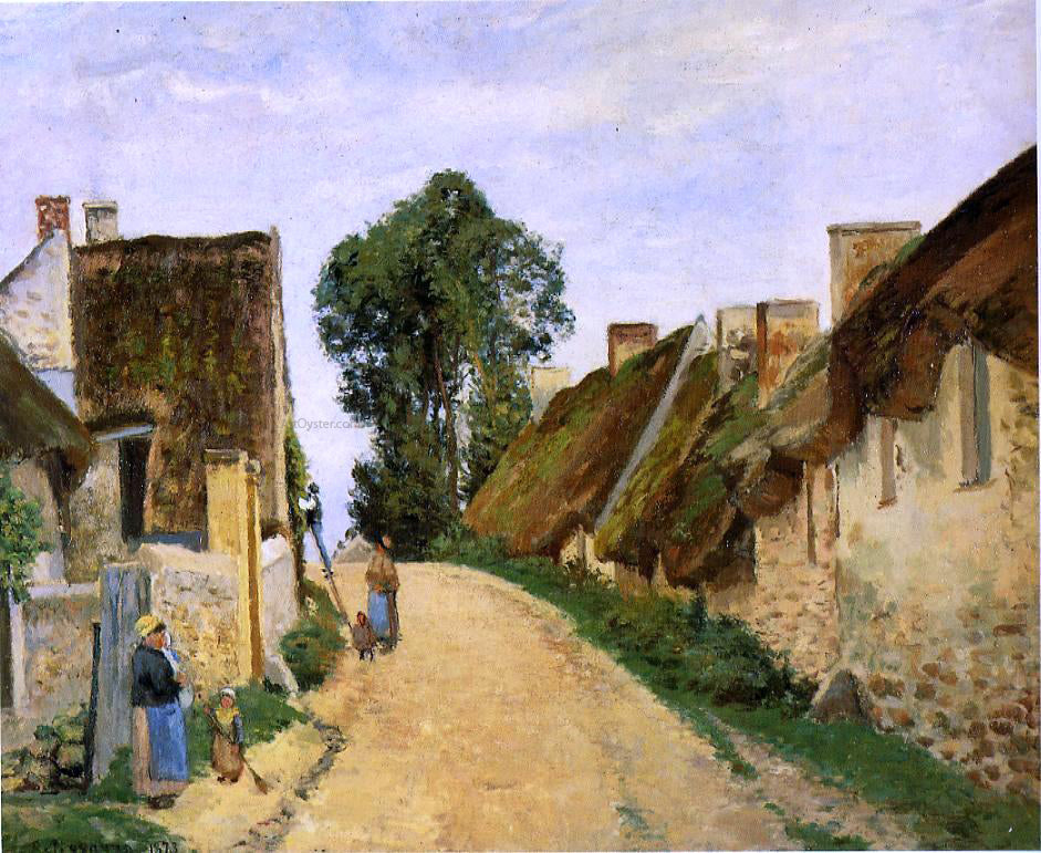 Camille Pissarro A Village Street, Auvers-sur-Oise - Hand Painted Oil Painting