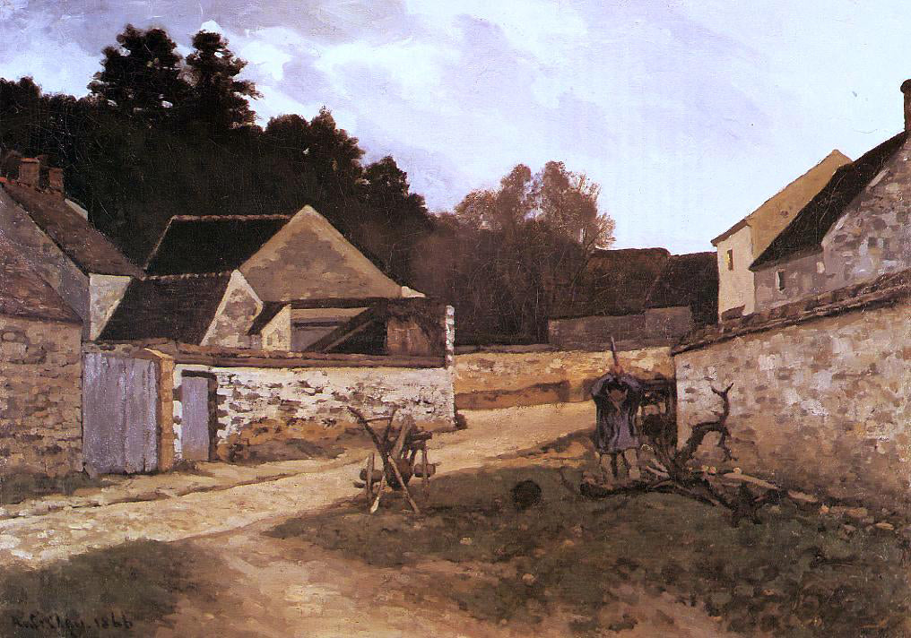 Alfred Sisley Village Street in Marlotte - Hand Painted Oil Painting