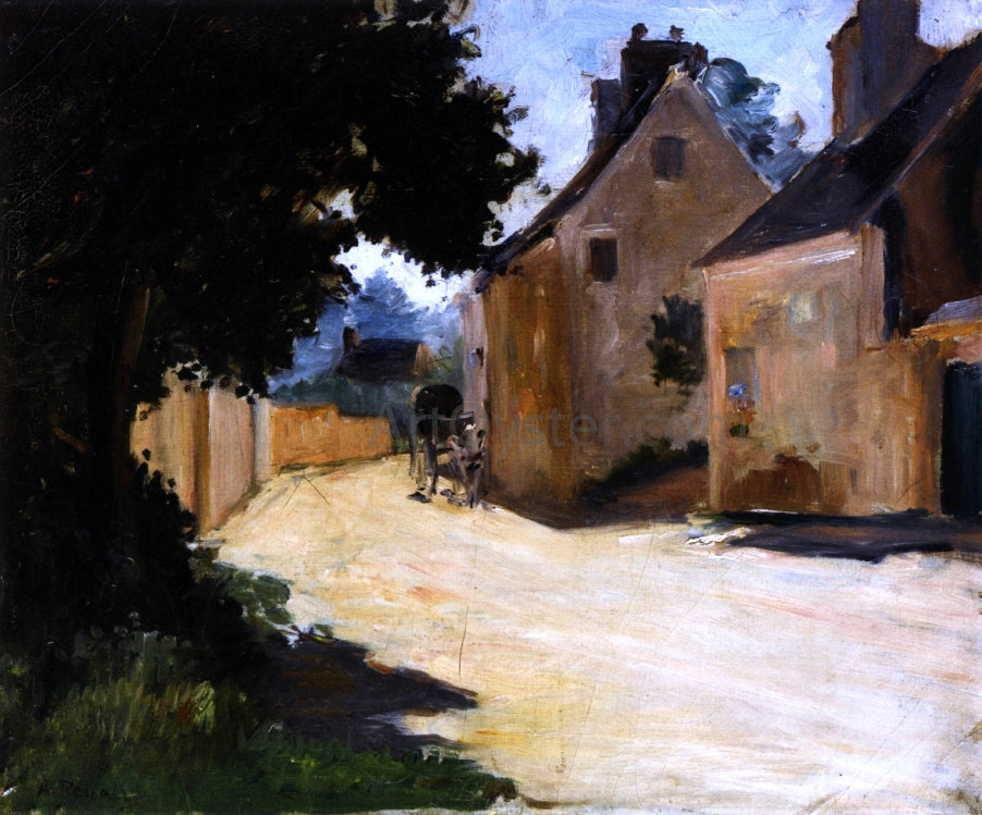 Pierre Auguste Renoir Village Street, Louveciennes - Hand Painted Oil Painting