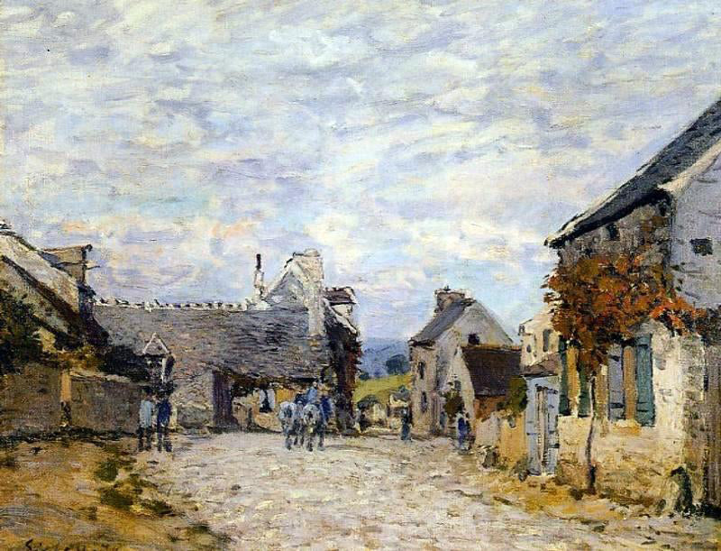 Alfred Sisley Village Street - Louveciennes - Hand Painted Oil Painting