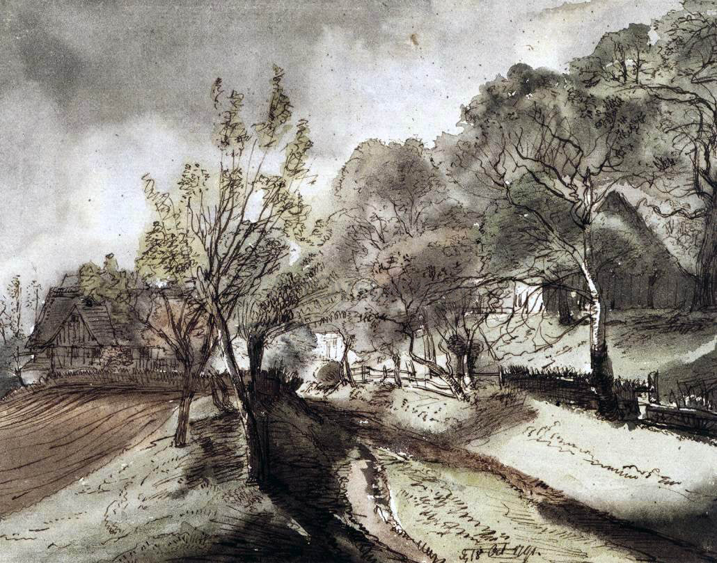 Christoph Nathe Village Street with Houses - Hand Painted Oil Painting