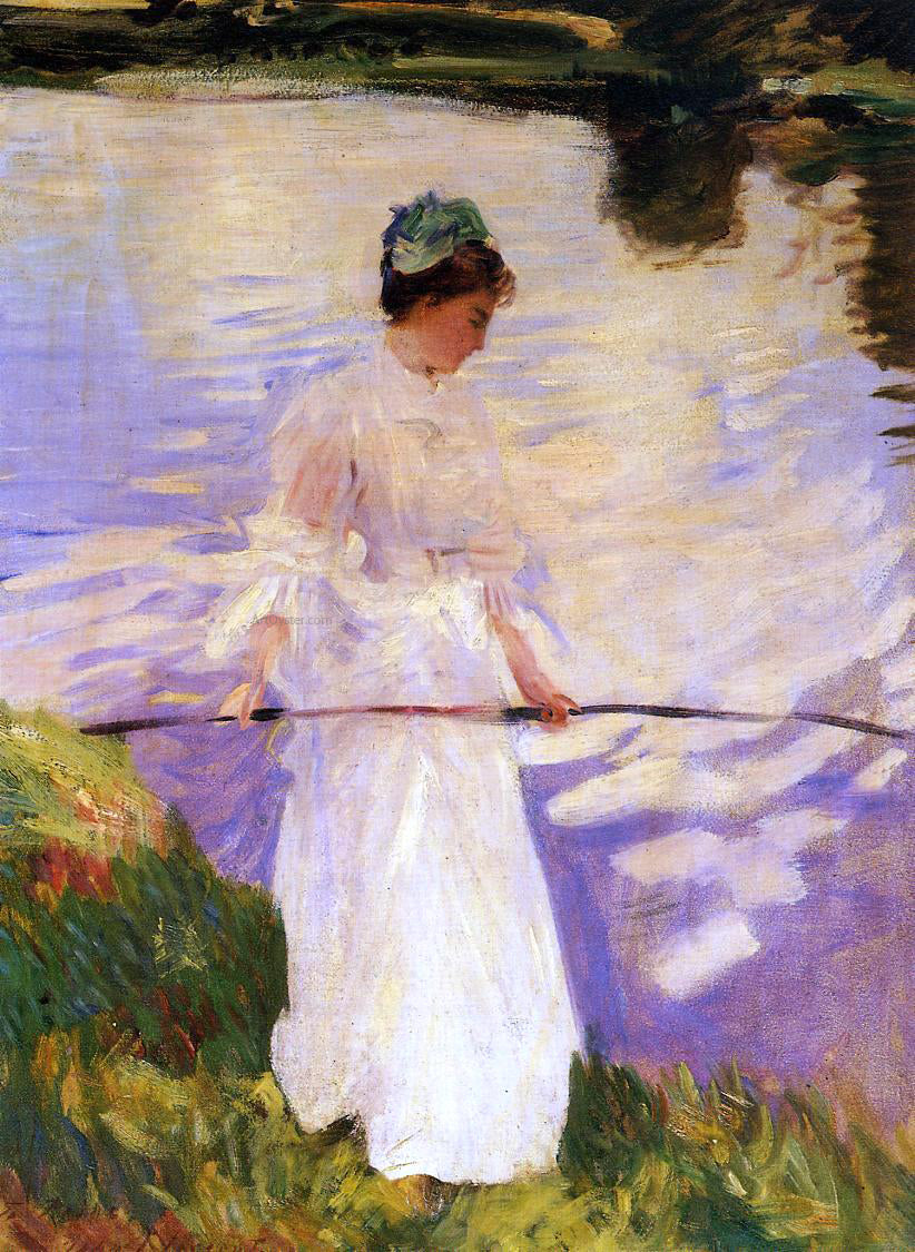 John Singer Sargent Violet Fishing - Hand Painted Oil Painting
