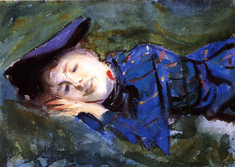 John Singer Sargent Violet Resting on the Grass - Hand Painted Oil Painting