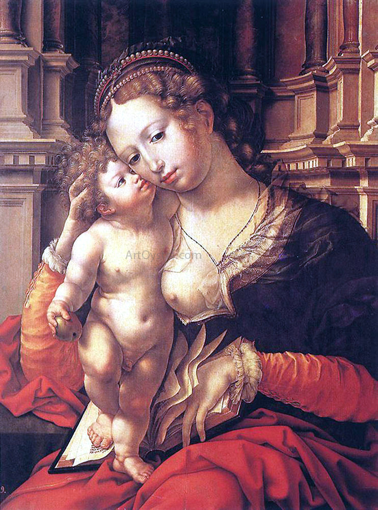 Jan Gossaert (Mabuse) Virgin and Child - Hand Painted Oil Painting