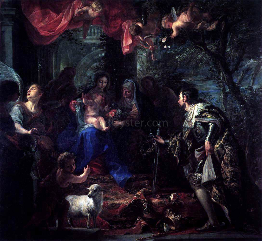 Claudio Coello Virgin and Child Adored by St Louis, King of France - Hand Painted Oil Painting