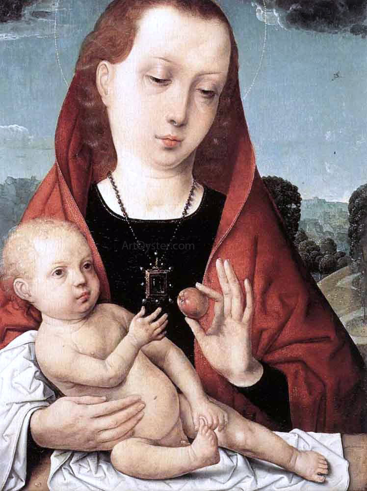 Juan De Flandes Virgin and Child Before a Landscape - Hand Painted Oil Painting