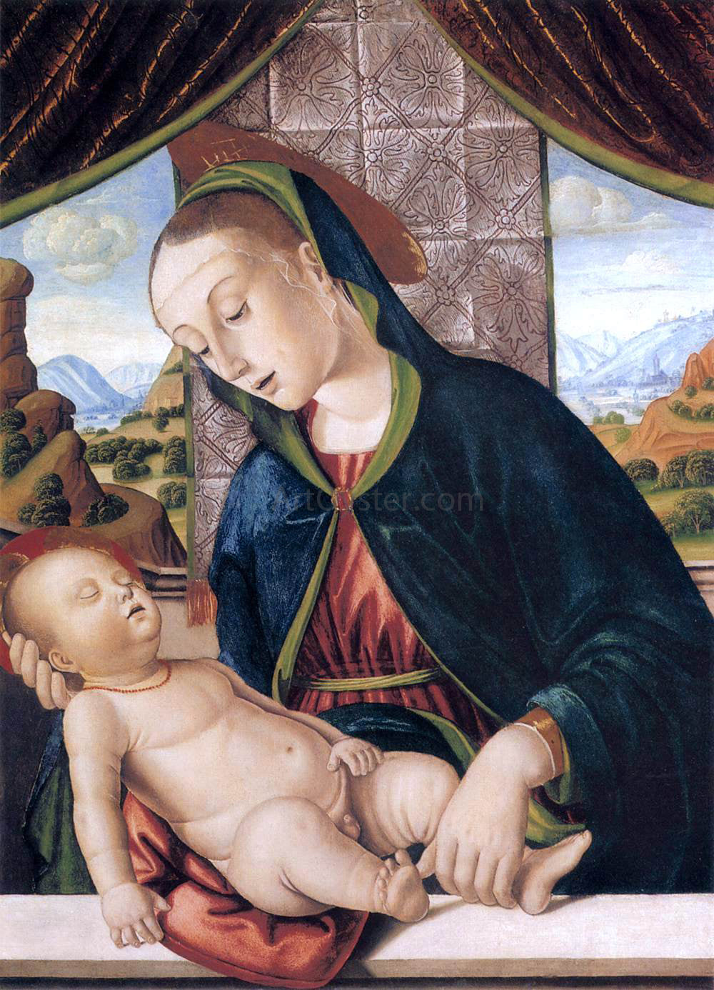  Giovanni Santi Virgin and Child - Hand Painted Oil Painting