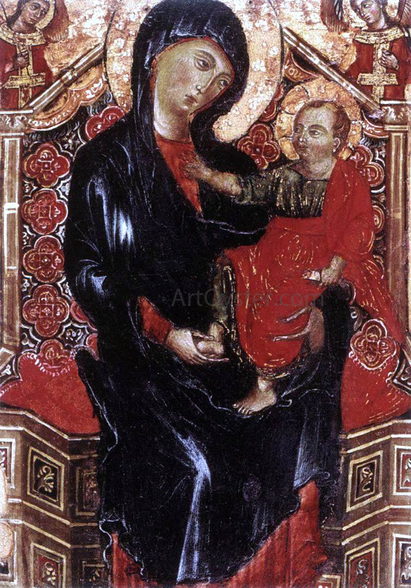 Deodato Di Orlandi Virgin and Child Enthroned between Two Archangels (detail) - Hand Painted Oil Painting