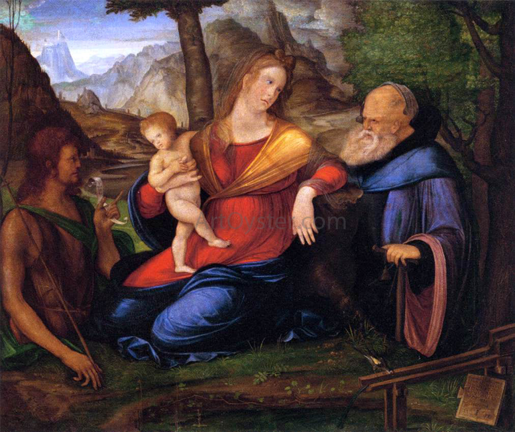 Jacopo De Barbari Virgin and Child Flanked by St John the Baptist and St Anthony Abbot - Hand Painted Oil Painting