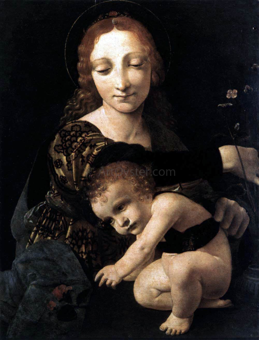 Giovanni Antonio Boltraffio Virgin and Child with a Flower Vase - Hand Painted Oil Painting
