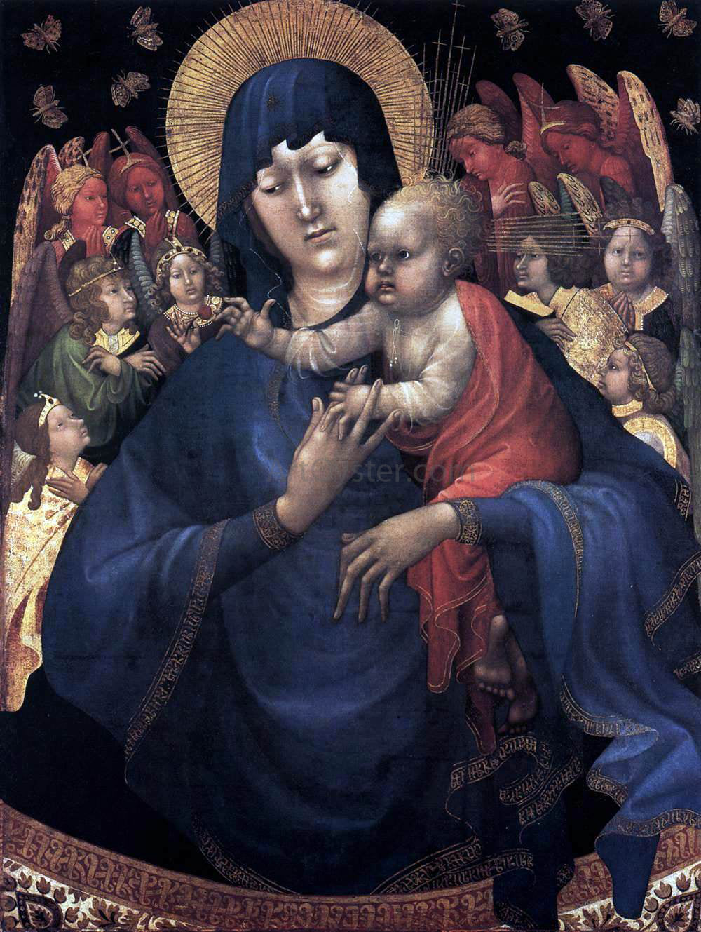  Jean Malouel Virgin and Child with Angels - Hand Painted Oil Painting