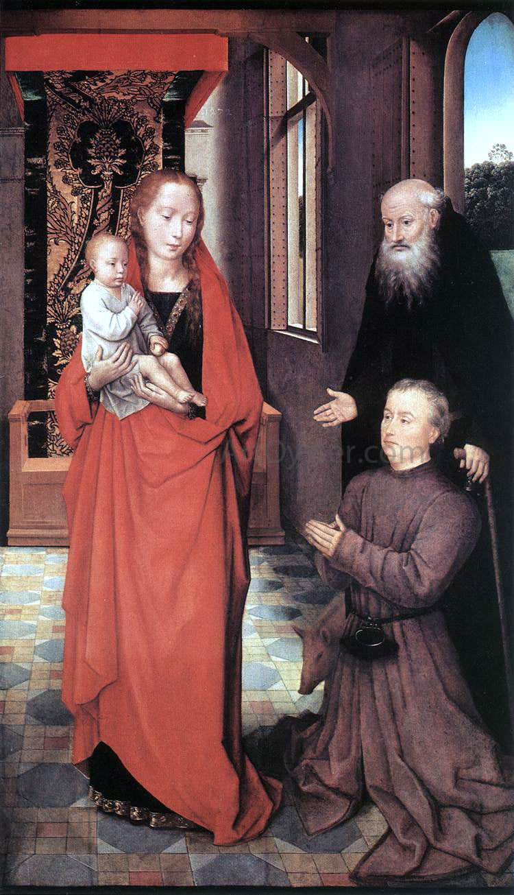 Hans Memling Virgin and Child with St Anthony the Abbot and a Donor - Hand Painted Oil Painting